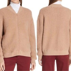 Vince cream boucle terry bomber jacket